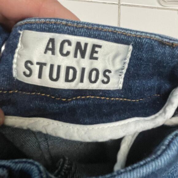 Acne Studios Back Zip Jeans Size 26 Skin Used Blue Skinny Jeans - Picture 4 of 5